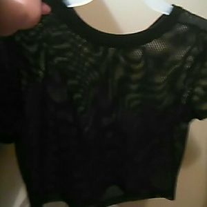 Black seetrough  crop top